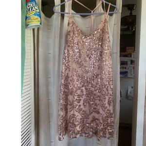Pink sequin dress XL NWOT